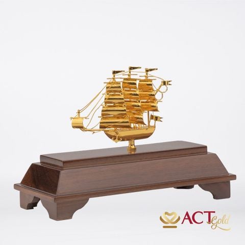 Quà tặng Thuyền Buồm dát vàng 24k ACT GOLD ISO 9001:2015