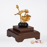 Quà tặng Chậu Sen 5 Cành dát vàng 24k ACT GOLD ISO 9001:2015