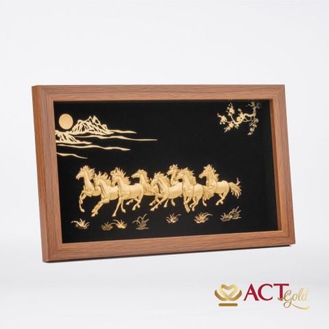 Tranh Bát Mã dát vàng 24k ACT GOLD ISO 9001:2015 (Mẫu 9)