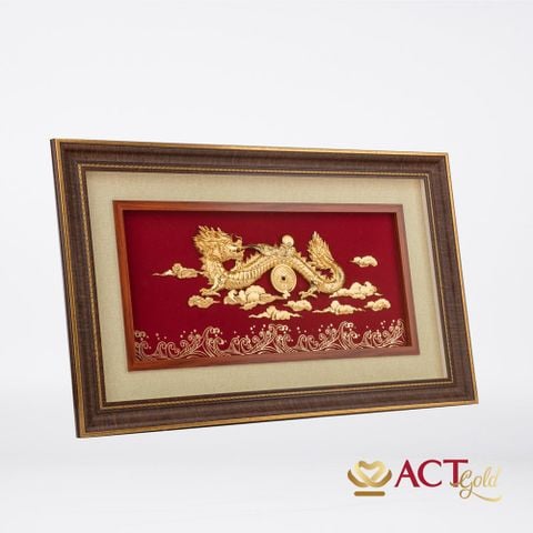 Quà tặng Tranh Rồng dát vàng 24k ACT GOLD ISO 9001:2015