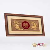 Quà tặng tranh Long Phụng Sum Vầy dát vàng 24k ACT GOLD ISO 9001:2015