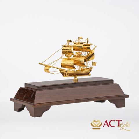 Quà tặng Thuyền Buồm dát vàng 24k ACT GOLD ISO 9001:2015 (Mẫu 11)