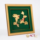 Quà tặng Tranh Song Ngư dát vàng 24k ACT GOLD ISO 9001:2015