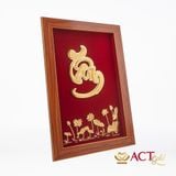 Quà tặng Tranh Chữ Tâm dát vàng 24k ACT GOLD ISO 9001:2015(Mẫu 4)