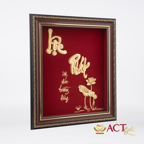 Quà tặng tranh Chữ Lộc Phát dát vàng 24k ACT GOLD ISO 9001:2015
