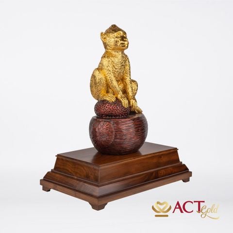 Quà tặng Tượng Khỉ dát vàng 24k ACT GOLD ISO 9001:2015