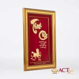 Quà tặng Tranh Chữ Thư Pháp Thành Công dát vàng 24k ACT GOLD ISO 9001:2015