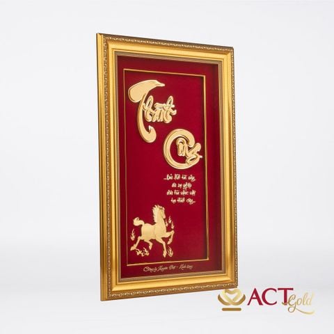 Quà tặng Tranh Chữ Thư Pháp Thành Công dát vàng 24k ACT GOLD ISO 9001:2015