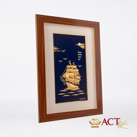 Tranh Thuyền dát vàng 24k ACT GOLD ISO 9001:2015 (Mẫu 45)