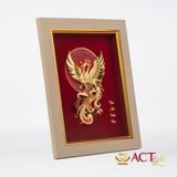 Quà tặng tranh Đôi Chim Công dát vàng 24k ACT GOLD ISO 9001:2015