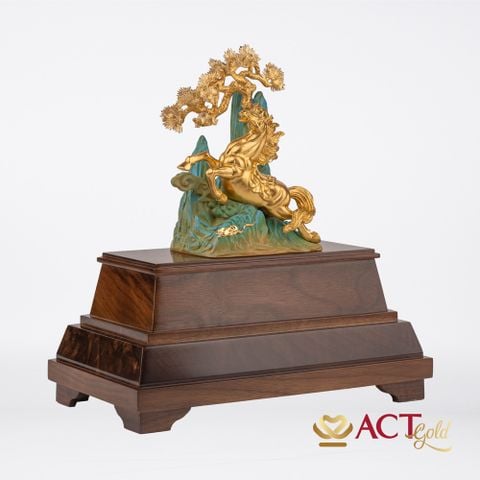 Quà tặng Ngựa Cây Tùng 24k ACT GOLD ISO 9001:2015 (Mẫu 2)