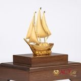 Quà tặng Thuyền thuận buồm xuôi gió dát vàng 24k ACT GOLD ISO 9001:2015