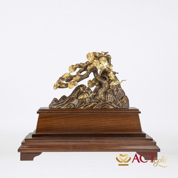 Quà tặng Cây Tùng Bonsai dát vàng 24k ACT GOLD ISO 9001:2015 (mẫu 2)