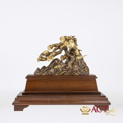 Quà tặng Cây Tùng Bonsai dát vàng 24k ACT GOLD ISO 9001:2015 (mẫu 2)