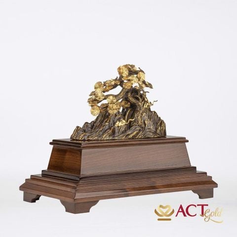 Quà tặng Cây Tùng Bonsai dát vàng 24k ACT GOLD ISO 9001:2015 (mẫu 2)