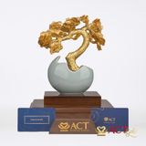 Quà tặng Tùng La Hán dát vàng 24k ACT GOLD ISO 9001:2015 (Mẫu 6)