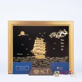 Quà tặng tranh Thuyền dát vàng 24k ACT GOLD ISO 9001:2015 (Mẫu 10)