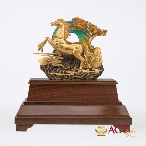 Quà tặng Ngựa Cây Tùng 24k ACT GOLD ISO 9001:2015 (Mẫu 3)