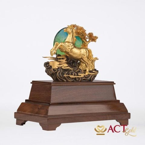 Quà tặng Ngựa Cây Tùng 24k ACT GOLD ISO 9001:2015 (Mẫu 3)