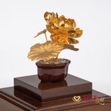 Quà tặng Chậu Sen 5 Cành dát vàng 24k ACT GOLD ISO 9001:2015 (Mẫu 3)