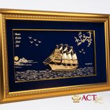 Tranh Thuyền mạ vàng 24k ACT GOLD ISO 9001:2015 (Mẫu 41)