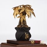 Quà tặng Chậu Cây Kim Ngân dát vàng 24k ACT GOLD ISO 9001:2015 (Mẫu 2)