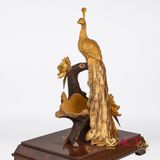 Quà tặng Giá Đựng Rượu Chim Công dát vàng 24k ACT GOLD ISO 9001:2015