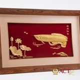 Tranh Cá Rồng dát vàng 24k ACT GOLD ISO 9001:2015 (Mẫu 5)