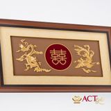 Quà tặng tranh Long Phụng Sum Vầy dát vàng 24k ACT GOLD ISO 9001:2015
