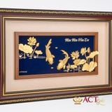 Quà tặng tranh Cá Chép Hoa Sen dát vàng 24k ACT GOLD ISO 9001:2015 (Mẫu 4)