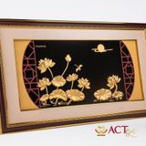 Quà tặng Tranh Hồ Sen dát vàng 24k ACT GOLD ISO 9001:2015