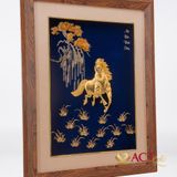 Tranh Ngựa dát vàng 24k ACT GOLD ISO 9001:2015 (Mẫu 3)