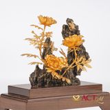 Quà tặng Hoa Mẫu Đơn Tiểu Cảnh Dát Vàng 24k ACT GOLD ISO 9001:2015