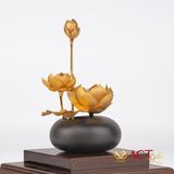Quà tặng Bình Hoa Sen dát vàng 24k ACT GOLD ISO 9001:2015