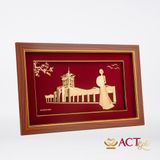 Tranh Chợ Bến Thành dát vàng 24k ACT GOLD ISO 9001:2015 (mẫu 1)