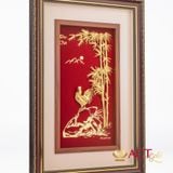 Tranh Gà Vàng Đại Cát dát vàng 24k ACT GOLD ISO 9001:2015