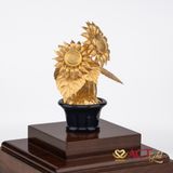 Quà tặng Chậu Hướng Dương dát vàng 24k ACT GOLD ISO 9001:2015 (Mẫu 2)