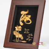 Quà tặng Chữ Tâm Hoa Sen dát vàng 24k ACT GOLD ISO 9001:2015