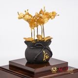 Quà tặng Chậu Lan 5 Cành dát vàng 24k ACT GOLD ISO 9001:2015