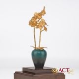 Quà tặng Bình Hoa Lan 2 Cành dát vàng 24k ACT GOLD ISO 9001:2015