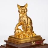 Quà tặng Tượng Mèo Phú Quý dát vàng 24k ACT GOLD ISO 9001:2015