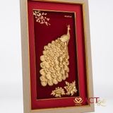 Quà tặng tranh Chim Công dát vàng 24k ACT GOLD ISO 9001:2015