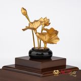 Quà tặng Chậu Sen 5 Cành dát vàng 24k ACT GOLD ISO 9001:2015