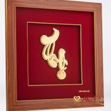 Quà tặng Tranh Thư Pháp Chữ Thọ dát vàng 24k ACT GOLD ISO 9001:2015