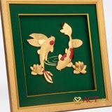 Quà tặng Tranh Song Ngư dát vàng 24k ACT GOLD ISO 9001:2015