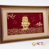 Quà tặng tranh Thuyền dát vàng 24k ACT GOLD ISO 9001:2015 (Mẫu 26)