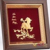 Quà Tặng Tranh Ngựa Vạn Dặm Hanh Thông dát vàng 24k ACT GOLD ISO 9001:2015