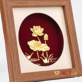 Quà tặng Tranh Hoa Sen dát vàng 24k ACT GOLD ISO 9001:2015