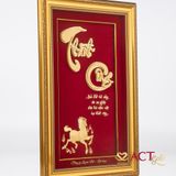Quà tặng Tranh Chữ Thư Pháp Thành Công dát vàng 24k ACT GOLD ISO 9001:2015