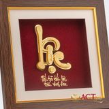 Quà tặng Tranh Chữ Lộc dát vàng 24k ACT GOLD ISO 9001:2015